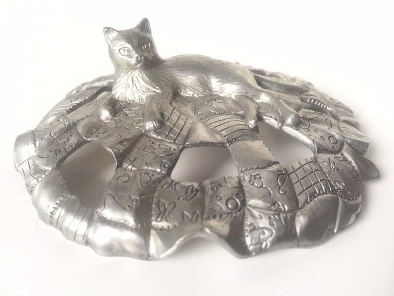 Cat String Holder Pewter Cat Potpourri Holder Gifts for Cat Lover Cat Gifts Seagull Pewter Anchor Hocking Glass Cat Potpourri Bowl