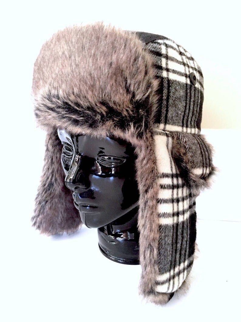 Fur Trappers Hat Faux Fur Hat Vintage Trapper Hats Fur Etsy