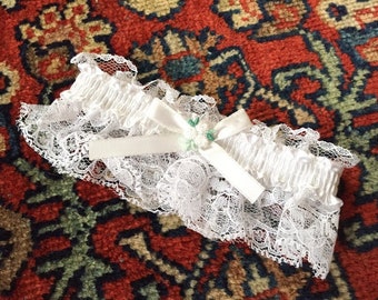 Lace Wedding Garter - Bridal Garter - Vintage Wedding - White Lace Garter - Bride and Groom - One Size Fits All
