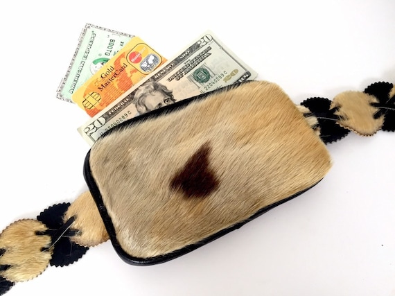 Vintage Leather Fanny Pack - Leather and Real Fur