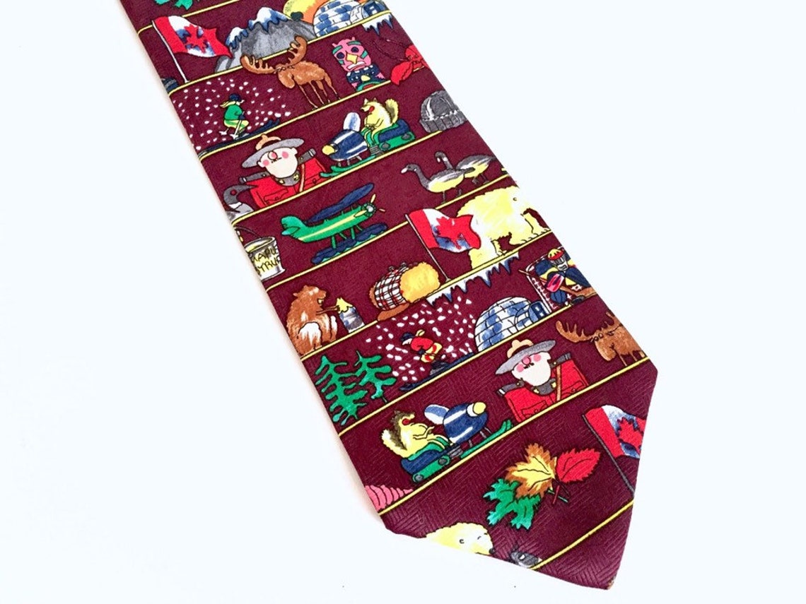 Canada Tie for Men Mens Ties Canadian Mountie RCMP Canada Geese Canada