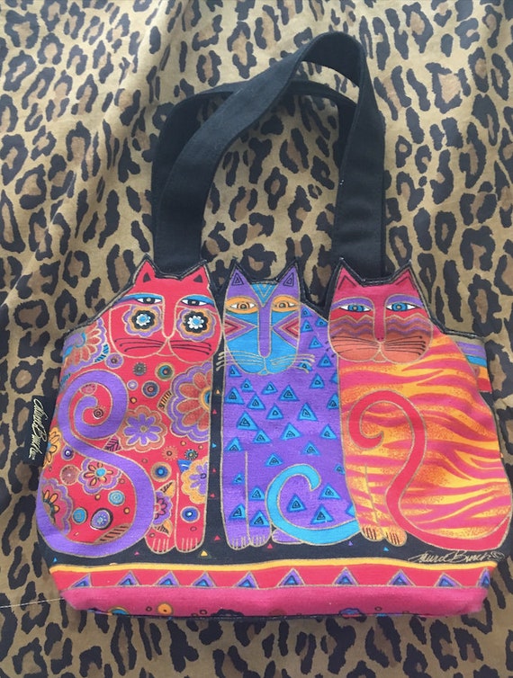 Vintage cat purse handbag Laurel Burch cat lady gi