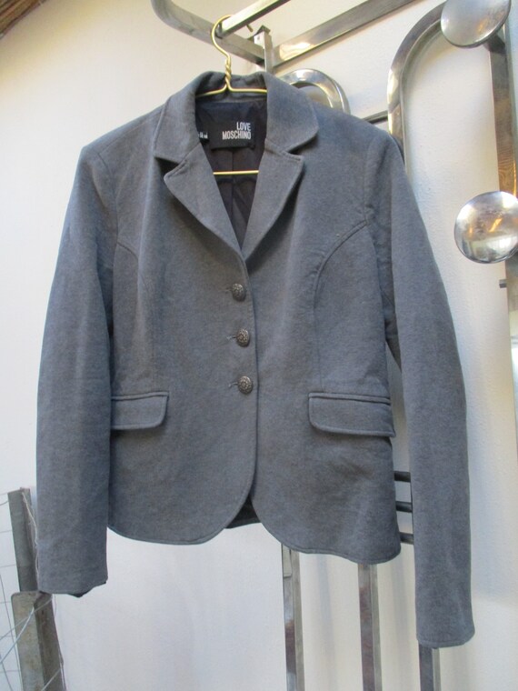 MOSCHINO JACKET GREY padded Moschino blazer jacket