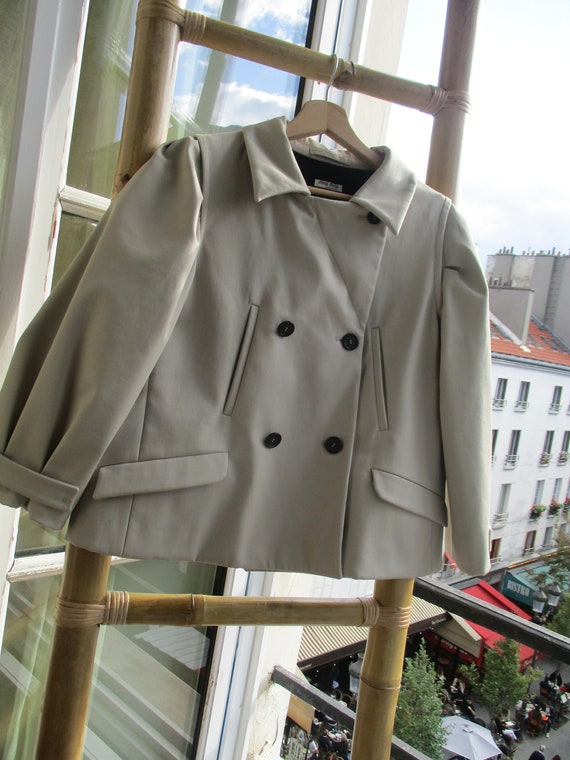 MIU MIU JACKET trenchcoat jacket beige short trenc