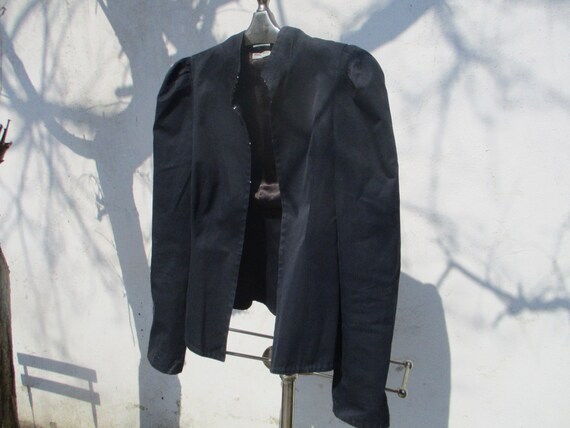 MIU MIU blue cotton jacket puffed sleeves and tail