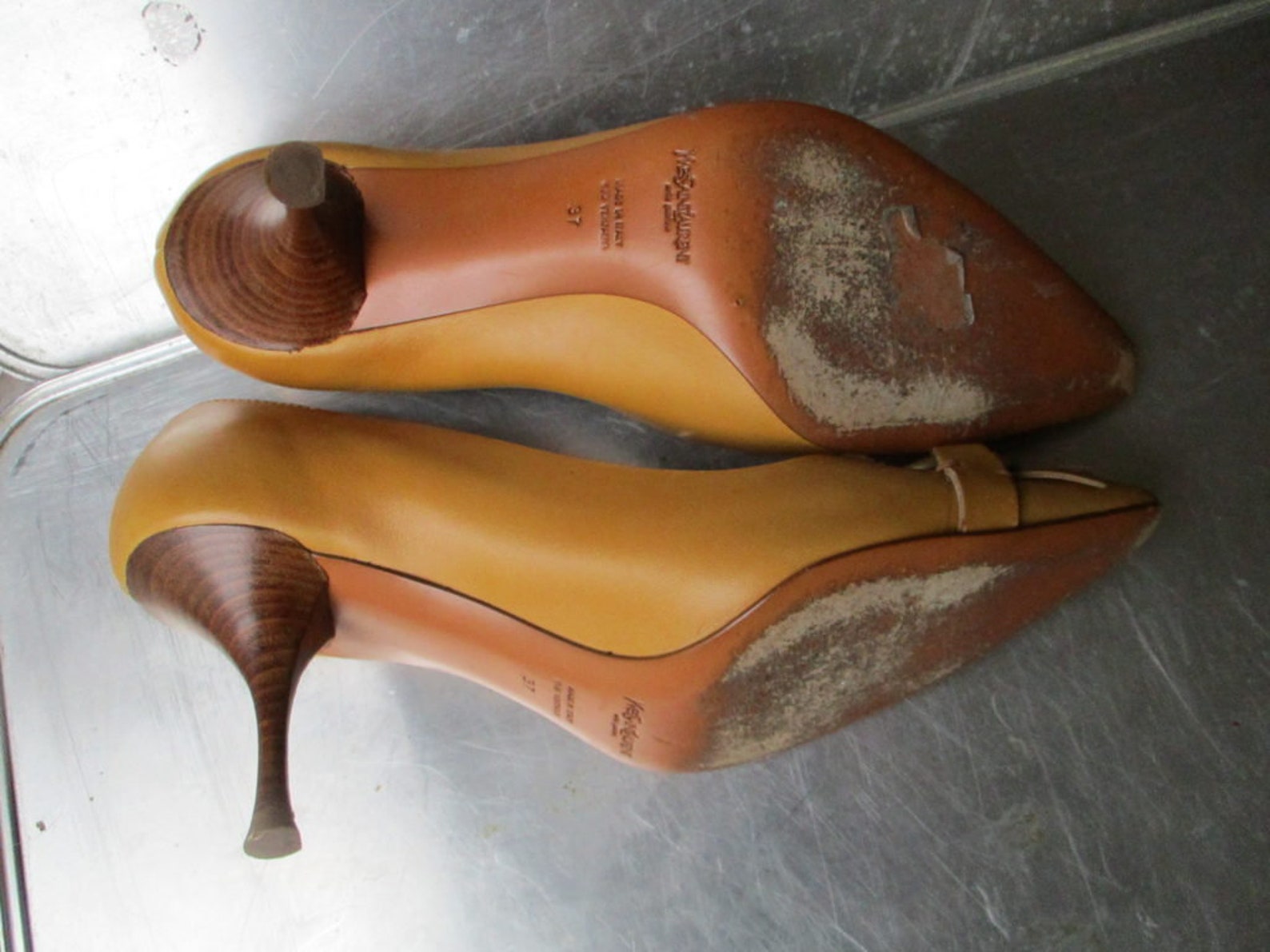ysl yellow heels