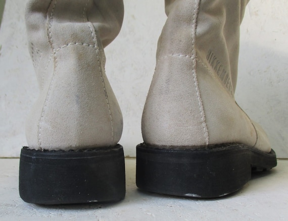 BIKKEMBERGS chunky boots white suede boots never w