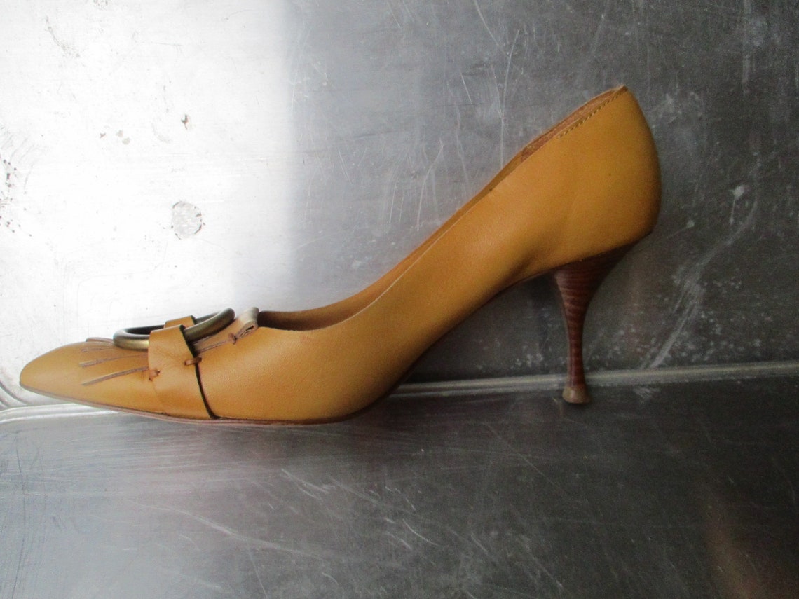 ysl yellow heels