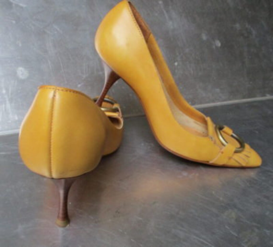 ysl yellow heels