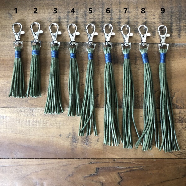 Macrame keychain - PNW series - Green  fringe in various sizes and styles