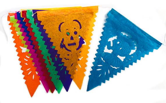 Day Of The Dead Mexican Papel Picado Mexican Motive Banner Etsy