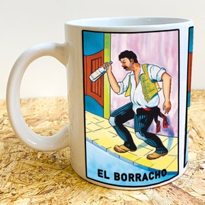 El borracho Tasse, mexikanische Loteria El Borracho Kaffeetasse, mexikanische Loteria Spieltasse, El borracho Loteria Kaffeetasse