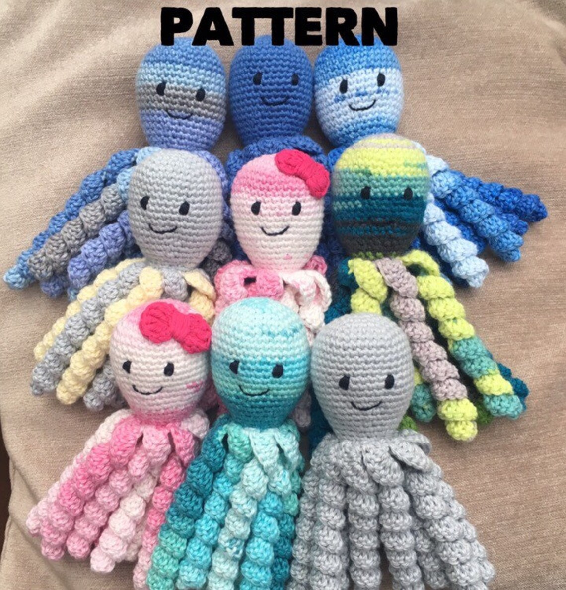 Crochet octopus pattern / digital download / NICU preemie Etsy España