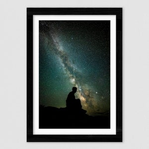 Impresión de bellas artes Star and Milkyway / Hombre en la luna
