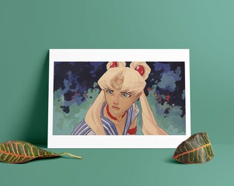Sailor Moon - Digital 'Oil' print art redraw challenge