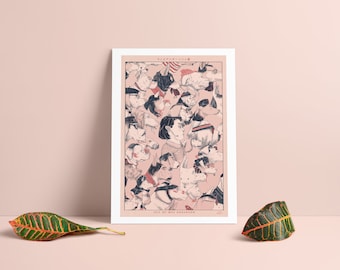 Isle of Wes Anderson - Japanese woodblock styled print, inspired by Isle of Dogs, Grand Budapest Hotel, and Moonrise Kingdom