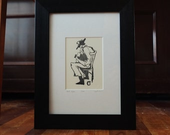 Bob Dylan - Limited Edition woodblock print, inspired by the song 'One More Cup of Coffee'