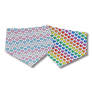 LGBTQ Love Dog Bandana|Reversible Bandana, Snap-On Bandana, LGBTQ Bandana, Heart Bandana, Pride Bandana, Rainbow Bandana