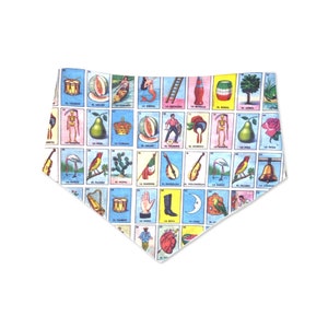 Loteria Hundehalstuch, Haustier-Bandana, Katzenhalstuch, Hundehalstuch mit Snap-On, Hundemama Geschenk, Hispanic Heritage Hundehalstuch, Bingokarten-Bandana