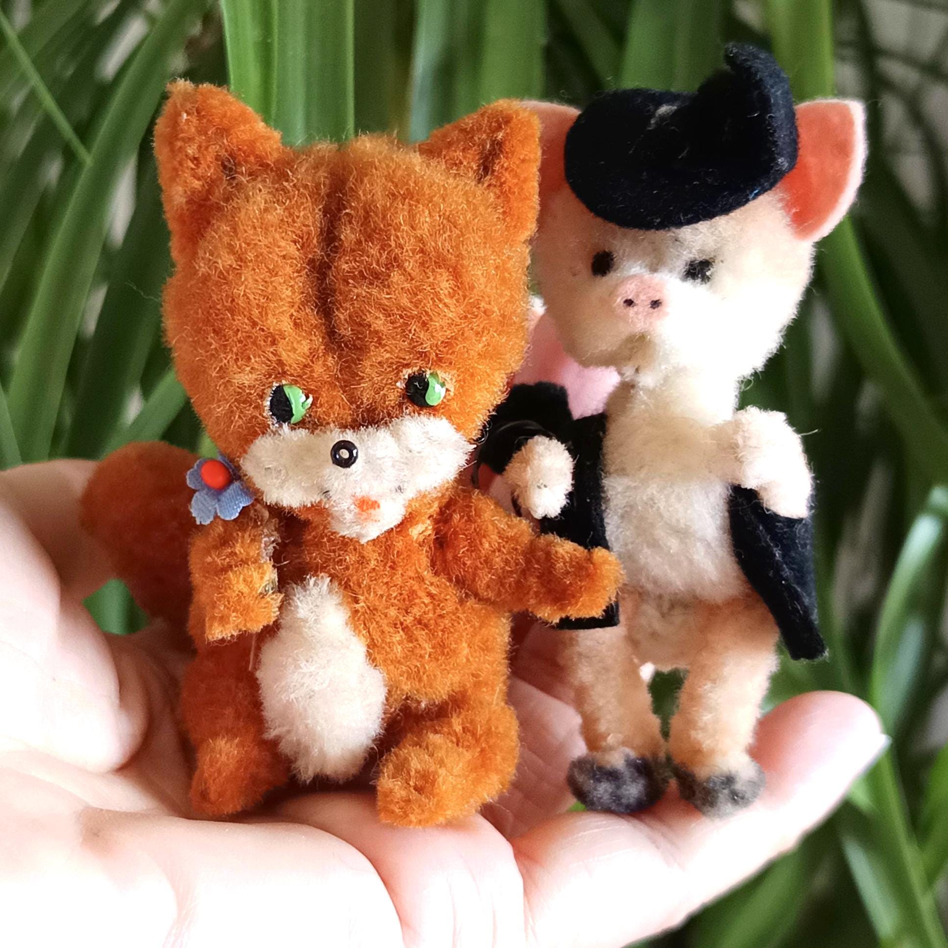 Peluche vintage Steiff en mohair de cochon – Grand 18 pouces avec bouton et étiquette - France