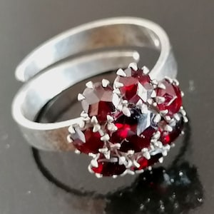 シルバー900 ボヘミアンガーネットリング アンティーク ボヘミアン ガーネット 900 シルバー リング