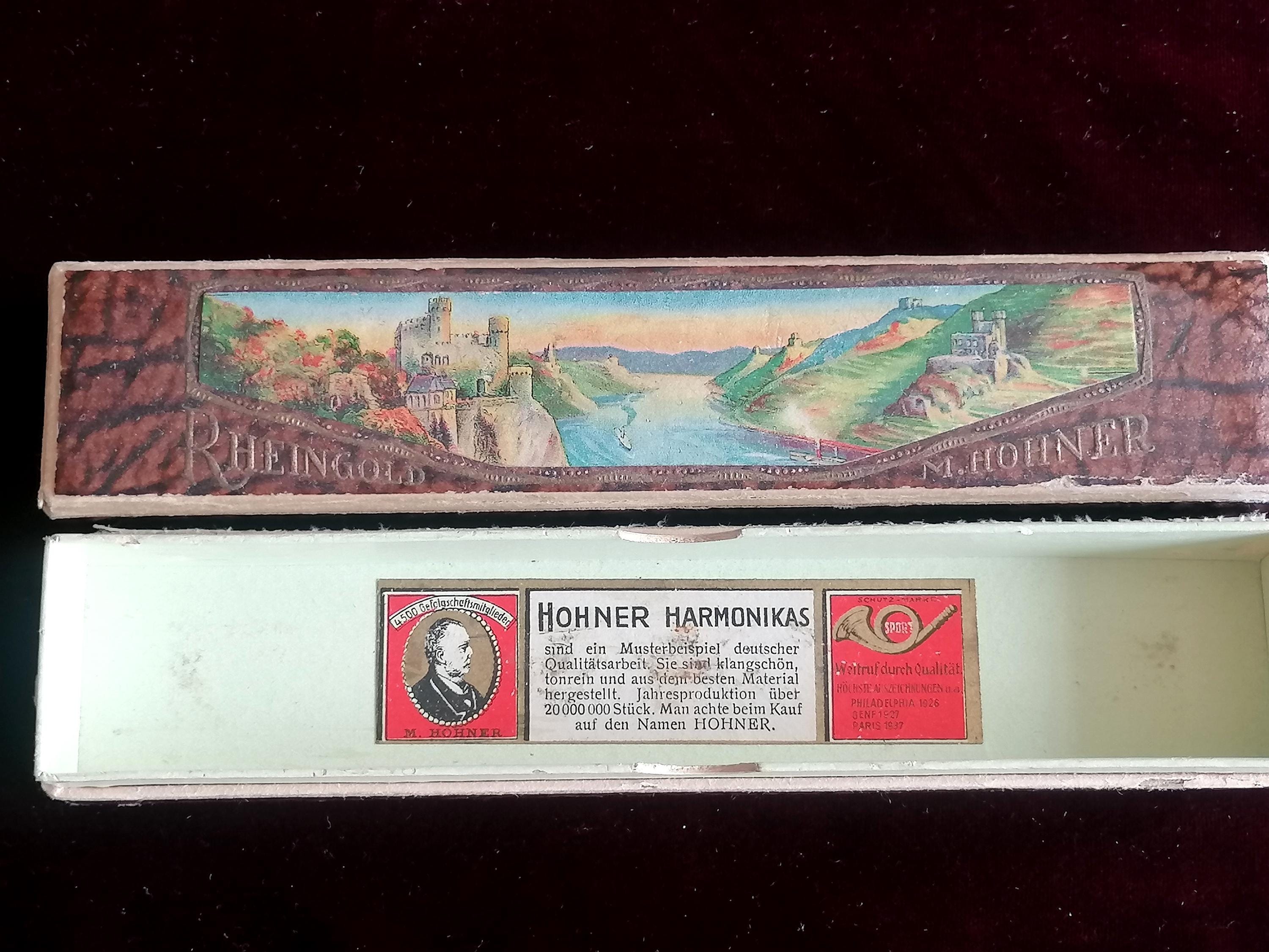 M. Hohner Rheingold Germany Harmonica Harp in Original Box