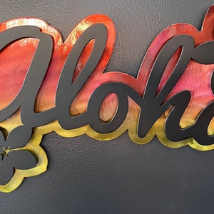 Decoración de pared de metal hawaiana Aloha