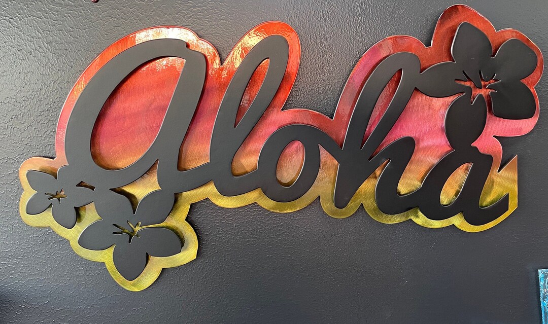 Aloha Hawaiian Metal Wall Decor - Etsy