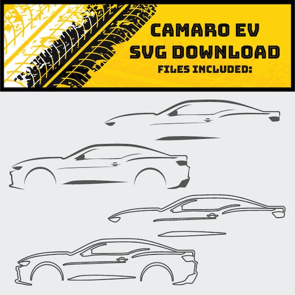 Chevrolet Camaro EV Inspired Digital Download for Vinyl Cutting Machine-svg, jpg, eps, png- Cricut, Silhouette- Vinyl Decal Design