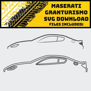 Maserati GranTurismo Inspired Digital Download for Vinyl Cutting Machine-svg, jpg, eps, png- Cricut, Silhouette- Vinyl Decal Design