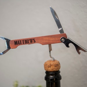 Wood Bottle Opener with Laser Engraving - Bridal Party and Groomsmen gift fully customizable