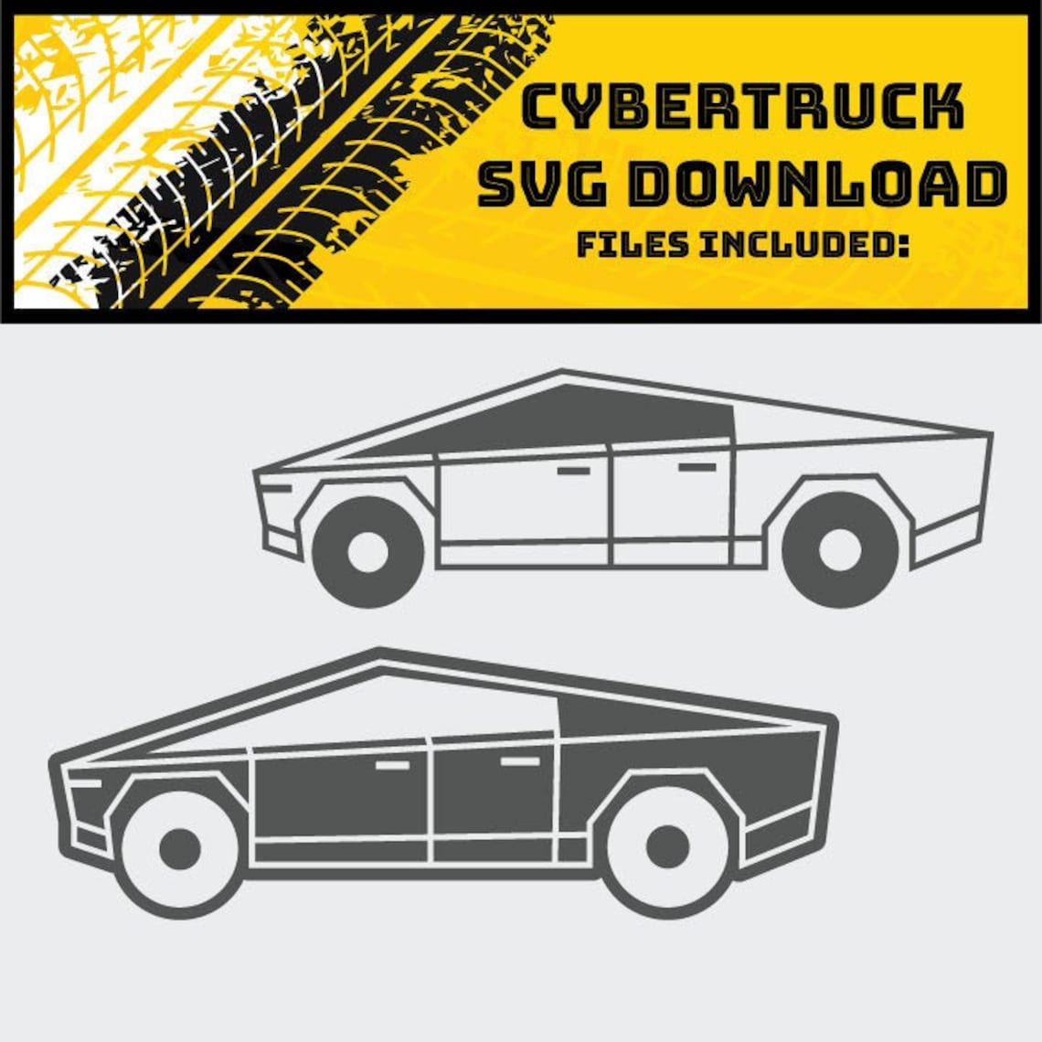 Tesla Cybertruck Inspired Digital Download for Vinyl Cutting Machine Tesla Cybertruck Inspired Digital Download for Vinyl Cutting Machine