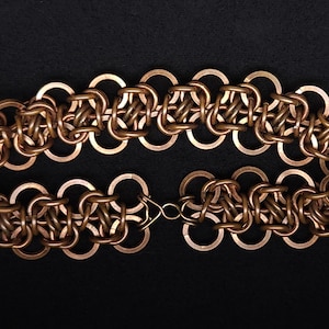 Slanted Byzantine - Chainmail Bracelet - Copper/Bronze