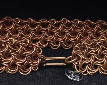 Moorish Rose - Chainmail Bracelet - Copper