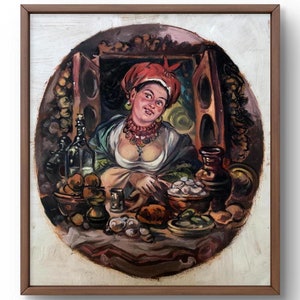 Pintura a óleo retrato original, pintura em papelão, retrato de mulher, arte artesanal, natureza, sem moldura, retrato de mulher, arte de parede