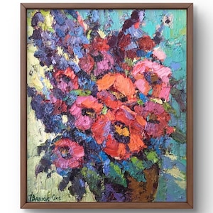 Oil painting still life original, painting on canvas, flowers still life, handmade art, interior, unframed, bouquet still life, wall art