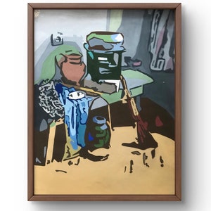 Dipinto acrilico natura morta originale, dipinto su carta, natura morta d'interni, arte fatta a mano, senza cornice, natura morta da tavolo, arte murale