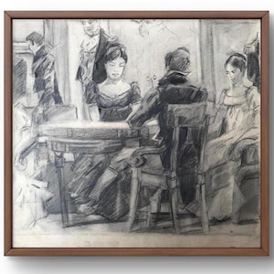 Bleistiftmalerei Porträt original, Malerei auf Papier, Menschen Porträt, handgemachte Kunst, Interieur, ungerahmt, Frauenporträt, Wandkunst