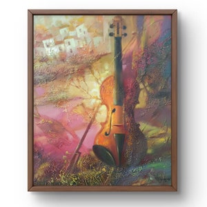 Oil painting abstract original, oil painting, kripka on a warm textured background of swirling colors, handmade art, unframed, wall art