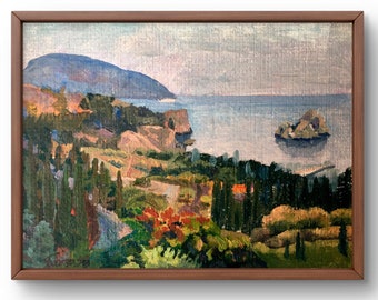 水彩画 オリジナルアート 海 崖 山 風景 海景 10x14インチ - Etsy 日本