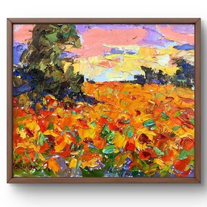 Pintura a óleo paisagem original, pintura em papelão, paisagem de campo, arte artesanal, natureza, sem moldura, paisagem de campo, arte de parede