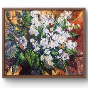 Oil painting still life original, painting on canvas, flowers still life, handmade art, interior, unframed, bouquet still life, wall art