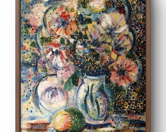 絵画『花瓶と果物③』油絵 花瓶と果物 | 絵を見よう