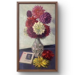 Pintura a óleo natureza morta pintura a óleo original sobre papelão rosa, roxo, flores brancas arte artesanal natureza natureza morta sem moldura arte de parede