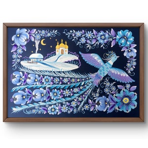 Ritratto dipinto acrilico originale, dipinto su carta, ritratto di animali, arte fatta a mano, natura, senza cornice, ritratto di uccelli, arte murale