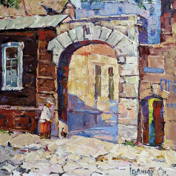 Oil painting City of Mariupol Kalenyuk Alex original picture painter signed art work & collectibles kitchen decor nKalen124