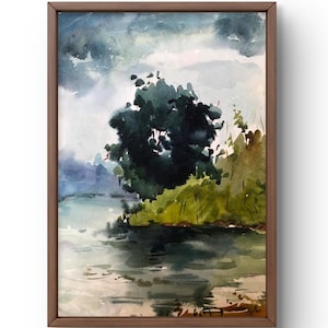 アンティーク絵画　油彩　アメリカ　森林と川　風景画　Antique　ヴィンテージ アンティーク 山水 油彩画 油絵 風景画 金縁 絵画 オブジェ