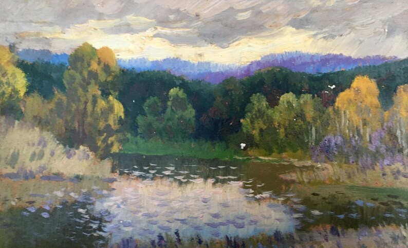 Oil painting Landscape Alexandrochkin Yuri Mikhailovich original picture painter signed art work /& collectibles kitchen decor