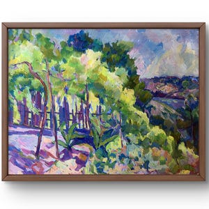 Pintura a óleo de paisagem original, pintura em papelão, paisagem de árvores, arte feita à mão, natureza, sem moldura, paisagem de floresta, arte de parede