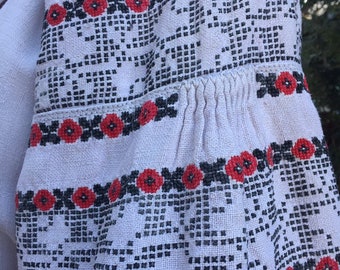 Вlak and red embroidered shirt Ukrainian vyshyvanka in diffucult technique handmade embroidery ethno shirt vintage sorochka